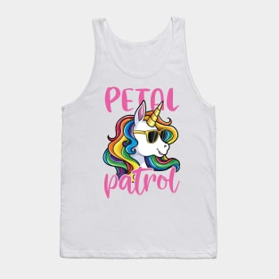 Flower Girl Shirt Wedding Unicorn Petal Patrol Tank Top